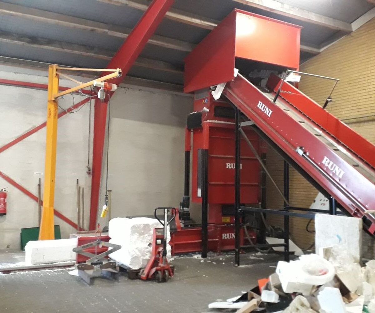 Verdichtung von Styropor | Recyclinghof Silkeborg