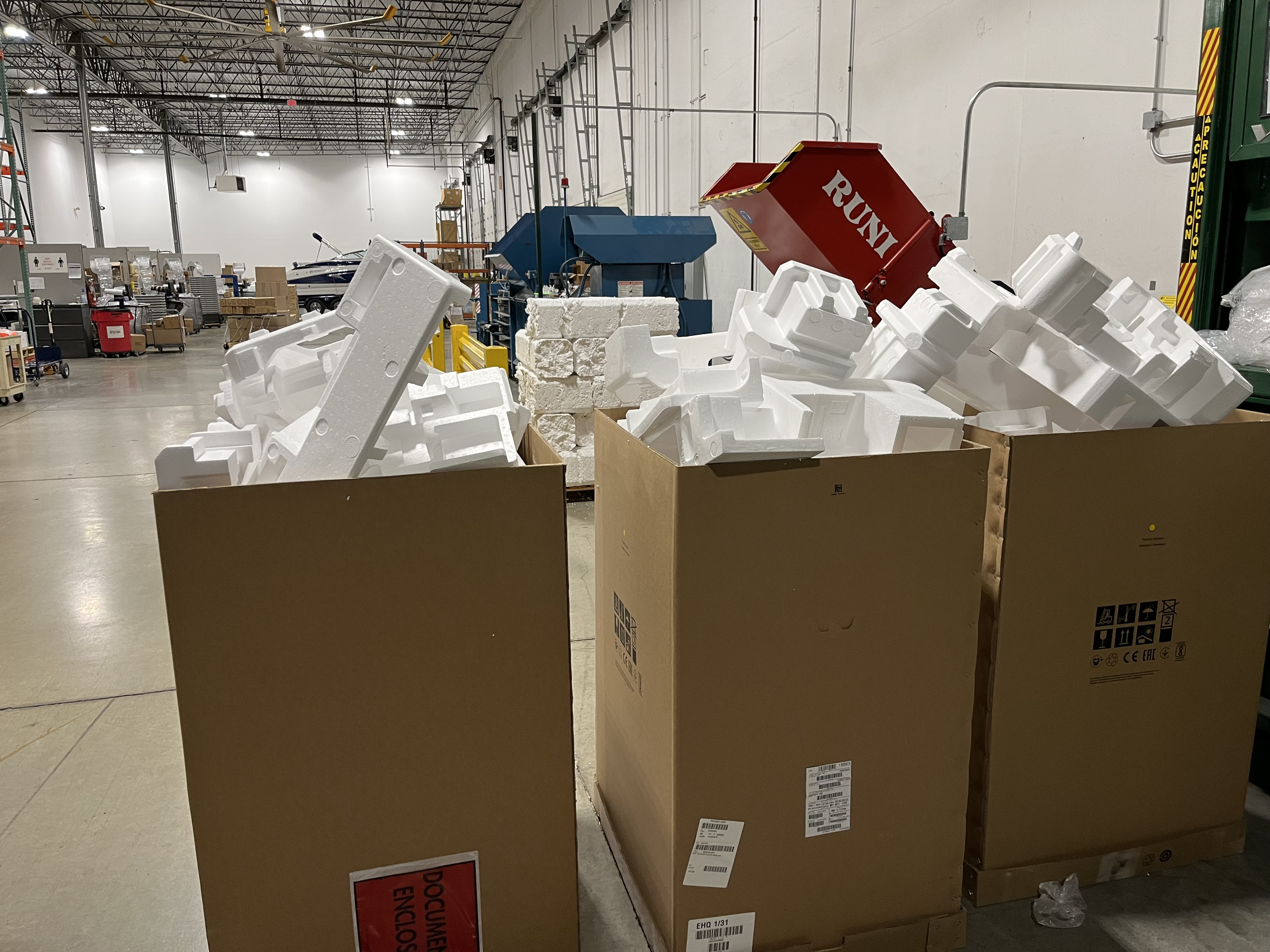 Two SK370 Screw Compactors under a Silo Solution for compacting pre-crushed EPS from product packaging